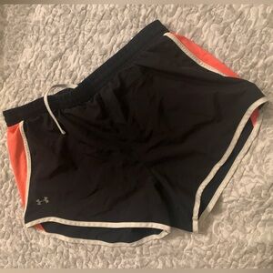 Under Armour Women's Black Shorts with Orange Trim